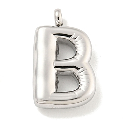 Letter B Не тускнеющие 304 подвески из нержавеющей стали, буквенное очарование, цвет нержавеющей стали, В письме, 27x15.5x5.5 мм, отверстие : 3 мм