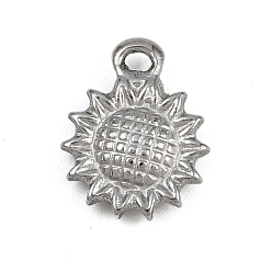 Нержавеющая Сталь Цвет 304 прелести нержавеющей стали, прелести подсолнуха, цвет нержавеющей стали, 12x10x2 мм, отверстие : 1.5 мм