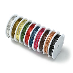 (52) Непрозрачная лаванда Круглая медная проволока для ювелирных изделий, разноцветные, 18 датчик, 1 мм, около 5.9 футов (1.8 м) / рулон, 10 рулонов / группы