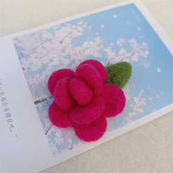 Cerise Handmade Wool Felt Woven Costume Accessories, Rose, Cerise, 40x40mm