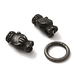 Античное Серебро Тибетский стиль 304 пружинные кольца из нержавеющей стали, античное серебро, 52 мм