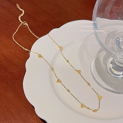 Золотой Ожерелья из нержавеющей стали в форме сердца для женщин, золотые, 15.75 дюйм (40 см)