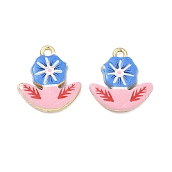 Цветок Печатные подвески сплава, стойки покрытие, без кадмия, без никеля и без свинца, золотые, , 19x17.5x3.5 мм, отверстие : 1.6 мм