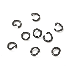 Черный 304 кольца прыжок из нержавеющей стали, круглые кольца, открытые кольца прыжок, чёрные, 4x0.7 мм, внутренний диаметр: 2.7 мм