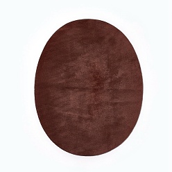 Sienna Flocky Cloth Fabric Appliques Iron On Patches, For Costume Accessories, Oval, Sienna, 140x110x0.5mm