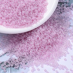 (RR3508) Transparent Pale Rose Luster MIYUKI Round Rocailles Beads, Japanese Seed Beads, (RR3508) Transparent Pale Rose Luster, 11/0, 2x1.3mm, Hole: 0.8mm, about 1100pcs/bottle, 10g/bottle