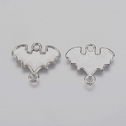 Античное Серебро Соединители звеньев сплава, летучая мышь, античное серебро, 18x20x1.5 мм, отверстие : 2 мм