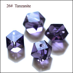 Темно-синий  Шифер К 9 стекло, имитация Австрийские кристаллические шарики, класс AAA, граненые, безугловые кубические бусины, темно-синий, 4x4x4 мм, отверстие : 0.7~0.9 мм