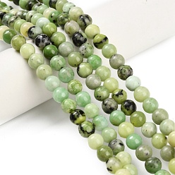 Змеевик Природные серпантину нитей бисера, круглые, 6~6.5 мм, отверстие : 0.8 мм, около 68 шт / нитка, 15.98'' (40.6 см)