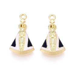 Золотой Подвески из сплава берлинской лазури с эмалью, очарование Богоматери Апаресиды, золотые, 18.5x10x3 мм, отверстие : 1.4~1.5 мм