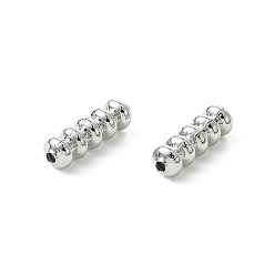 Real Platinum Plated SHEGRACE Brass Beads, Cadmium Free & Nickel Free & Lead Free, Column, Real Platinum Plated, 10x3mm, Hole: 1mm
