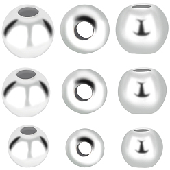 Нержавеющая Сталь Цвет 600 шт. 3 стили круглые 316 хирургические бусины-разделители из нержавеющей стали, цвет нержавеющей стали, 3~5 мм, отверстие : 1~1.5 мм, 200 шт / стиль