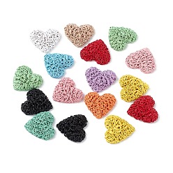Mixed Color Iron Cabochons, Heart, Mixed Color, 22.5x24x7mm