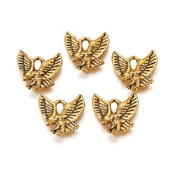 Античное Золото Сплавочные подвески тибетского стиля, без кадмия, без никеля и без свинца, орел / сокол очарование, античное золото , 13x13x2 мм, отверстие : 2 мм