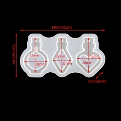 Bottle Зыбучие формы, пищевые силиконовые формы для подвесных шейкеров, для уф-смолы, изготовление изделий из эпоксидной смолы, образец бутылки, 71x140x10 мм, внутренний диаметр: 58x31~40 мм