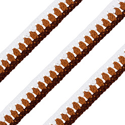 Кокосово-Коричневый Хлопковая кружевная лента, полиэстером, аксессуары для одежды, кокосового коричневый, 1~1-1/8 дюйм (25~30 мм), 3ярдов/шт.