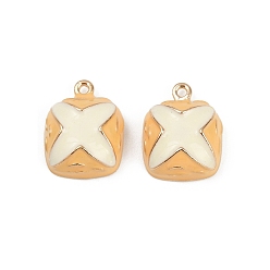 Food Подвески из латунного сплава, с эмалью, стойки покрытие, золотые, хлеб, 16x13x6.5 мм, отверстие : 1.5 мм