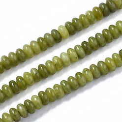 Chinese Jade Natürliche chinesische Südjadeperlenstränge, Rondell, 4~5x2 mm, Bohrung: 0.8 mm, ca. 150~155 Stk. / Strang, 14.96~15.35'' (38~39 cm)