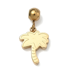 Дерево 304 подвески из нержавеющей стали, золотые, кокосовая пальма, 17 мм, отверстие : 1.2 мм, Кулон : 11x8.5x2 мм