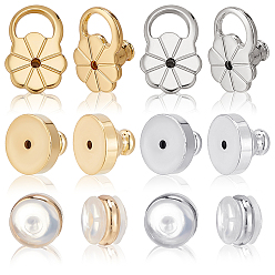 (52) Непрозрачная лаванда 36 шт. Латунные гайки для ушей, с силиконовым, разноцветные, 7~12x7~8x5~6.5 мм, отверстие : 0.7~0.8 мм