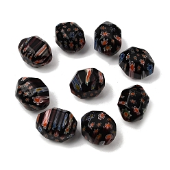 Kokosnuss braun Handgemachte Glasperlen Millefiori, Nuggets, facettiert, Kokosnuss braun, 21~22x17~18x17~18 mm, Bohrung: 1 mm
