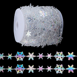 Снежинка Акриловые шнуровые бусины для украшения вечеринки, снежинка, 14.5x16.5x2 мм