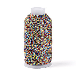 Разноцветный 150ms24-слойные хлопковые витые шнуры, красочный, 1.5 мм, около 164.04 ярдов (150 м) / рулон