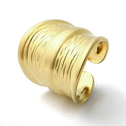 Настоящее золото 18K 304 открытые манжеты из нержавеющей стали, кованое кольцо для женщин, реальный 18 k позолоченный, регулируемый