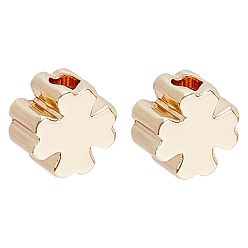 Настоящее золото 18K 50 шт. Латунные распорные втулки, без никеля , клевер, реальный 18 k позолоченный, 5x5x3 мм, отверстие : 1 мм