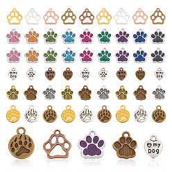 (52) Непрозрачная лаванда Подвески из сплава, разноцветные, 13~19x10~17x1.5~3 мм, отверстие : 1.8~3 мм, Около 158 шт / коробка