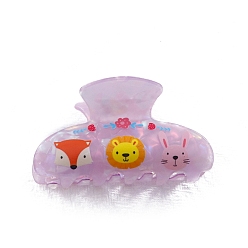 Фиолетовый Заколки для волос из ПВХ с изображением животных, фиолетовые, 84x47x48 мм