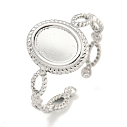 Нержавеющая Сталь Цвет Не тускнеет 304 нержавеющая сталь ovsl манжетное кольцо компоненты, настройка кольца колодки, цвет нержавеющей стали, лоток : 8x6 мм, регулируемый