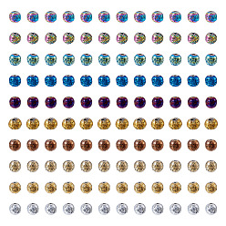 (52) Непрозрачная лаванда 250 шт. 10 цвета гальванические бусины из натурального вулканического камня, круглые, разноцветные, 6 мм, отверстие : 1.2 мм, 10 шт / коло