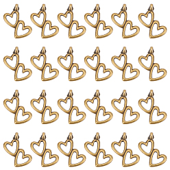 Античная Бронза 100 шт. Подвески из сплава в тибетском стиле, от сердца к сердцу, без кадмия, без никеля и без свинца, античная бронза, 18x15x2 мм, отверстие : 1.5 мм