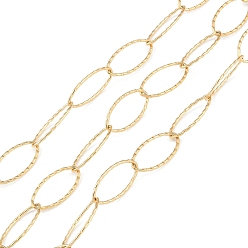 Настоящее золото 18K Ионное покрытие (ip) 304 звенья цепи из нержавеющей стали, с катушкой, пайки, реальный 18 k позолоченный, 20.5x10.5x1 мм, около 32.81 футов (10 м) / рулон