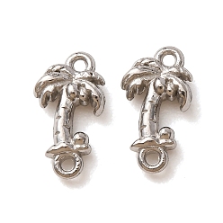 Stainless Steel Color 304 Stainless Steel Connector Charms, Coconut Tree Links, Stainless Steel Color, 11.5x6.5x2.5mm, Hole: 1mm