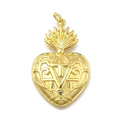 Настоящее золото 18K Латунные подвески, сердце, без кадмия и без свинца, долговечный, стойки покрытие, с целью перехода в кольце, реальный 18 k позолоченный, 30x20x4 мм, отверстие : 3.5 мм