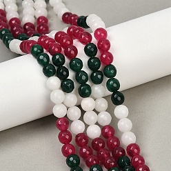 (52) Непрозрачная лаванда Бусины из натурального белого нефрита, граненые, окрашенные, круглые, разноцветные, 8 мм, отверстие : 1.2 мм, около 47 шт / нитка, 14.37''~14.76'' (36.5~37.5 см)