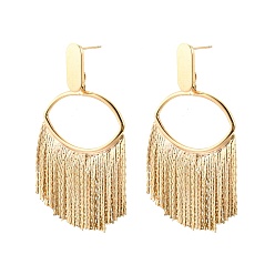 Настоящее золото 18K Серьги-люстры из латуни с кисточками для женщин, без никеля , реальный 18 k позолоченный, 53 мм, штифты : 0.8 мм