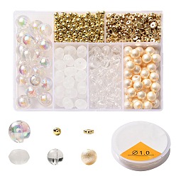 Mixed Color DIY Bracelets Making Kits, Including ABS Plastic Round & Imitation Pearl Beads, Plastic Beads, Imitation Jelly & Transparent Acrylic Beads and Elastic Stretch Thread, Mixed Color, Beads: 980~985pcs/set