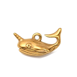 Shark Океанская тема 304 подвески из нержавеющей стали, без кадмия и без свинца, акула, 10.5x18.5x8 мм, отверстие : 1.4 мм