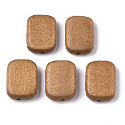 Perú Cuentas de madera natural pintada, Rectángulo, Perú, 18x13x5.5 mm, agujero: 1.5 mm