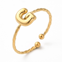 Letter G 304 открытые манжеты из нержавеющей стали, украшения для женщин, реальный 18 k позолоченный, Буква G, внутренний диаметр: 19 мм, Письмо: 8x7 мм