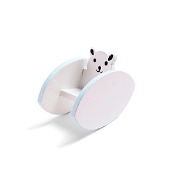 Светло-Синий МДФ доска медведь кресло-качалка миниатюрные украшения, аксессуары для кукольного домика с микро-ландшафтом, притворяясь опорными украшениями, голубой, 62x36x48 мм