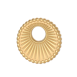 Настоящее золото 14K 304 прелести нержавеющей стали, плоско-круглые, ионное покрытие (ip), реальный 14 k позолоченный, 12x12 мм