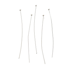 Посеребрённый Контакты латунь шаровой головкой, без свинца и без кадмия, 925 серебро покрытием, 45x0.6 мм, Руководитель: 1.5 mm