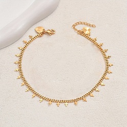 Золотой Старинные латунные витые цепочки с кисточками для женщин, идеально подходит для пляжного отдыха, золотые, 9-1/2 дюйм (240 мм)