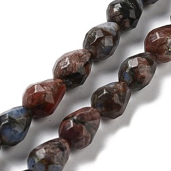 Glaucophane Бусы из натурального глаукофана, Грановитая Teardrop, 10x7 мм, отверстие : 1.2 мм, около 20 шт / нитка, 7.87'' (20 см)