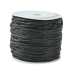 Black 23M Waxed Cotton Cords, Multi-Ply Round Cord, Macrame Artisan String for Jewelry Making, with 1Pc Plastic Spools, Black, 1mm