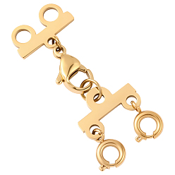 Настоящее золото 18K 304 удлинитель цепи из нержавеющей стали, с наслоенными застежками, реальный 18 k позолоченный, 38 мм, 1 PC